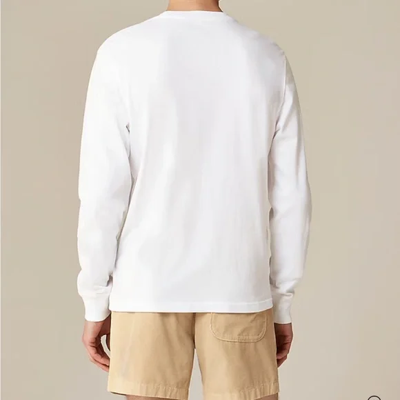 J. Crew Men’s White Long Sleeve Tee - Picture 2 of 4